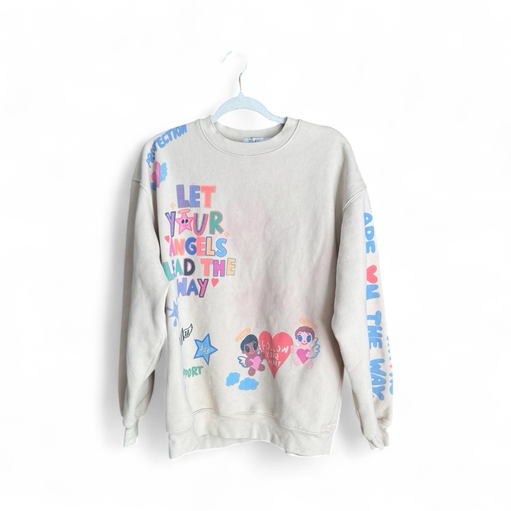 Graphic Print Sweatshirt - Cream